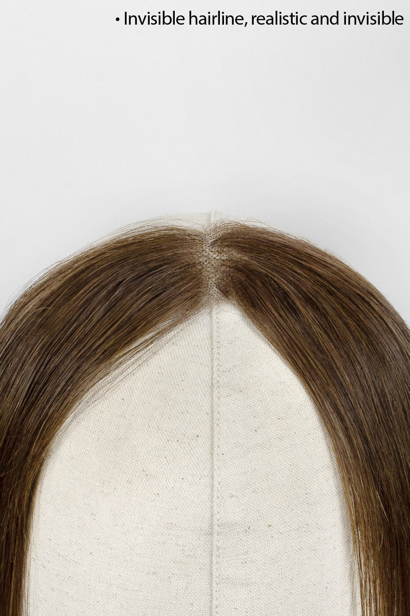Hair Hairline Topper: Breathable Lace|Halo Wire|Natural Look Medium Brown #4