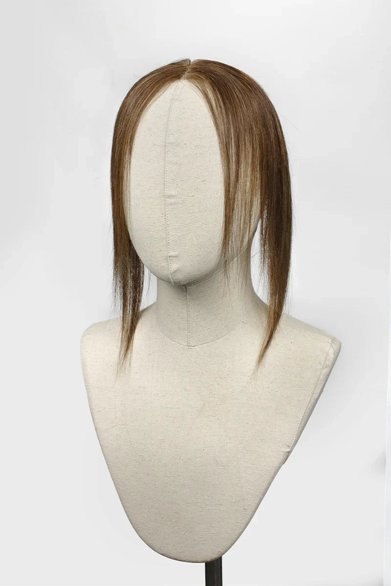 Aurora Hair Hairline Topper: Breathable Lace|Halo Wire|Natural Look Dark Brown mix Medium Ash Brown #P2/6