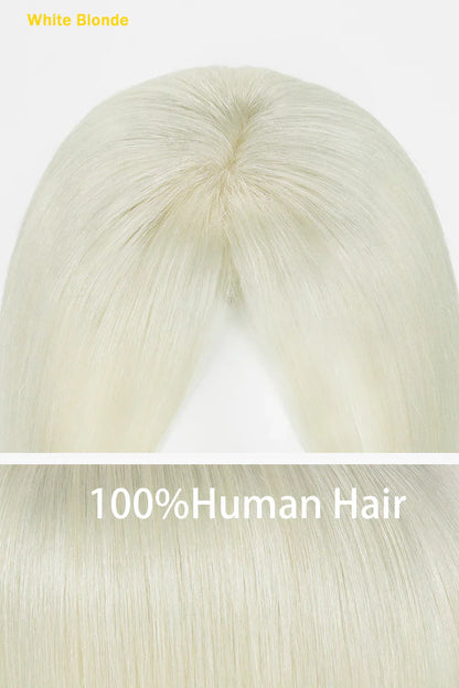 Flavia Silk Top Remy Human Hair Topper #Platinum Blonde #60
