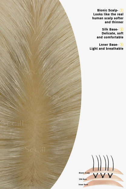 Flavia Silk Top Remy Human Hair Topper Blonde #613