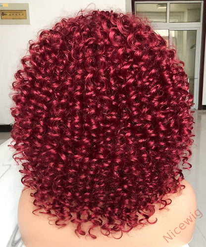 Salt and Pepper Glueless Curly Wig With Bangs